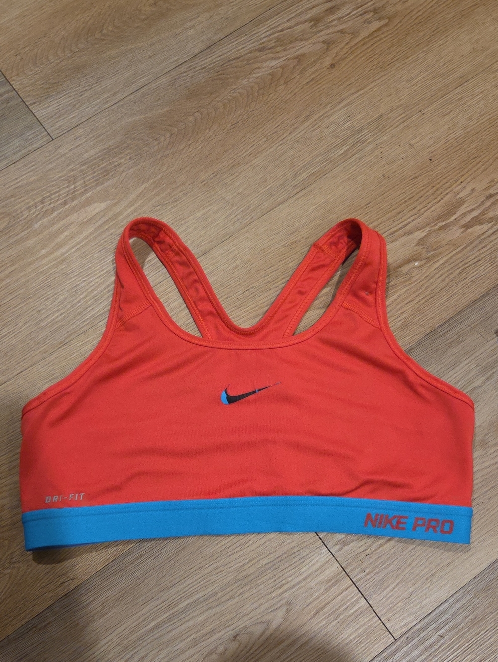 Nike Orange Sports Bra with Blue Underband
